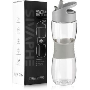 Sivaphe Kids Water Bottle with Straw 12 oz BPA-Free Tritan Plastic Little Girls Small Clear Drinking Bottle for School Time Pink