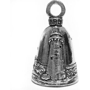 Guardian Bell Lighthouse Good Luck Bell w/Keyring & Black Velvet Gift Bag | Motorcycle Bell | Lead-Free Pewter | Good Luck Gift to Friends & Family | Bike Bell | Made in USA