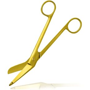 Premium Quality Nurse Doctor Medical Lister Bandage Trauma Shears Scissors HEAVY DUTY (FULL GOLD 7.25inch),Gold Plated