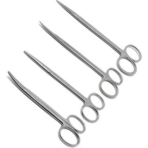Surgical Scissors Blunt & Sharp Straight & Curved Metzenbaum 6" & Kelly 7" 4 Pcs Instruments