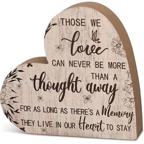 Sympathy Gift Memorial Heart Present for Loss of Loved One Bereavement Gift Bereavement Sign Grieving Gift Decorative Sign Plaque for Loss of Deceased Father Mother Son Brother Remembrance Condolence
