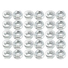 uxcell M8 Serrated Flange Hex Lock Nuts, Carbon Steel 100 Pcs