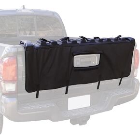 Houseables Bike Tailgate Pad, Truck Tailgate Bike Pad, 53" x 32", 5 Straps w/Storage, Fits Full Size & Midsize Trucks, Black Tailgate Cover, Truck Bed Bike Pad for Mtb Mountain Bike, Electric Ebike