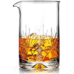 Crystal Cocktail Mixing Glass - Premium 24oz 710ml - Solid, Stable, Sturdy Hand Blown Cocktail Shaker - Professional Quality Barware - Gift for Wedding Anniversay Birthday in Saudi Arabia