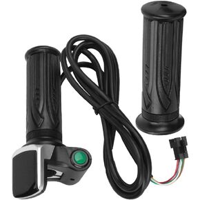 Electric Bike Throttle Grip, LCD Electric Quantity Display with Switch Ergonomic Design EBike Speed Governing Throttle Grip 6 Cores for Electric Bicycles and Electric Scooters