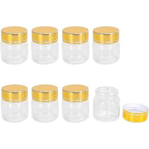 50ml Transparent Borosilicate Glass Bottle With Gold Aluminum Cap Breakable Glass Bottle Prop Gift Jars Crafts 6pcs-37x70x25mm