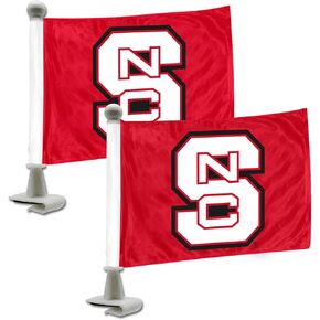 أعلام سيارة FANMATS 61921 NC State Wolfpack Ambassador - عبوتان من أعلام السيارات الصغيرة، 4 بوصة × 6 بوصة، مثالية للغطاء أو صندوق السيارة