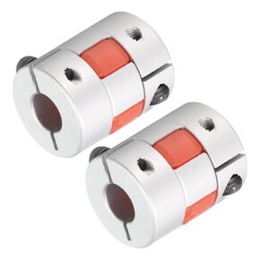 uxcell Aluminum Plum Shaft Coupling 8mm to 10mm Bore L25xD20 Flexible Coupler Joint for Machine and Servo Stepped Motor Pack of 2