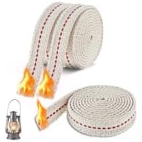 Replacement Oil Lanterns Wick Gjinxi Oil Lamp Wick 3 Rolls Flat Oil Lamp Wick with Genuine Red Stitch for Paraffin Oil Kerosene Based Lanterns and Candle Burners(Beige) in Kuwait