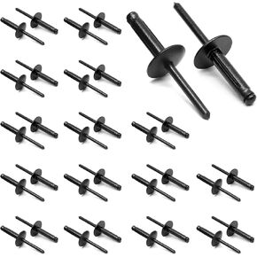 60Pcs Large Flange Blind Rivets 3/16" x 3/4", Black Aluminum Pop Rivets, Flange Diameter 5/8" (16 mm) in Kuwait