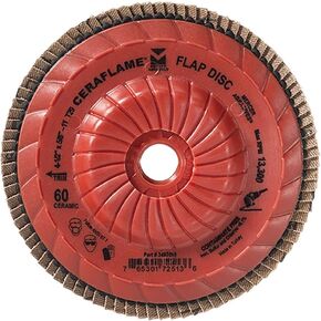 Mercer Industries 349T060-4-1/2" x 5/8"-11 Type 29 Ceramic Trimmable Flap Discs, Grit 60 (10 Pack)