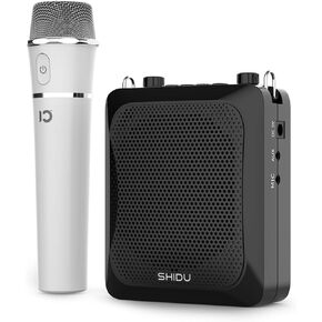 25W Voice Amplifier for Teachers SHIDU Portable Speaker with Wireless Microphone Bluetooth 5.0 Portable Mic Support AUX/TF Card/U-Disk, as Personal Amp for Teachers Classroom Speech Outdoor