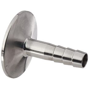 HomeBrewStuff Stainless Steel Sanitary 1/2" Hose Barb Fitting to Tri Clamp Clover (50.5mm Ferrule)