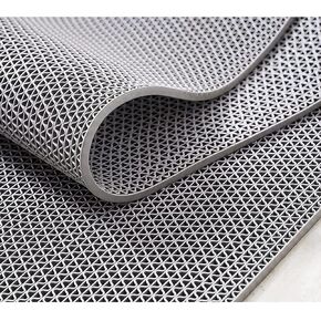 MYOYAY Commercial Drainage Mat 3x10 Ft 0.22'' Thick Drainage Non-Slip Mat PVC Drainage Rug Floor Mat Mesh Holes Pool Drain Floor Mat Roll for Restaurant Kitchen Bars Patio Bathroom Wet Area(Gray)
