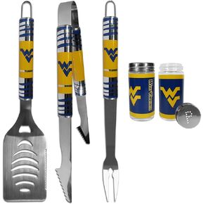NCAA Siskiyou Sports Fan Shop West Virginia Mountaineers 3 pc Tailgater BBQ Set and Salt and Pepper Shaker Set One Size Team Color