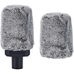 Geekria for Creators Furry Windscreen for 1.6'' (40mm) Diameter Microphones, Mic DeadCat Wind Cover Muff, Windjammer, Fluff Cover Windshield Compatible with HyperX SoloCast (Grey / 2 Pack)