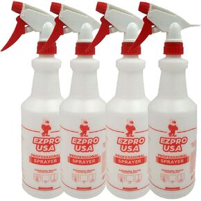 Small Size Solid 16 oz Plastic Empty Spray Bottles Mist for Cleaning Solutions, Spray Bottle, Squirt Bottle, 4 pack