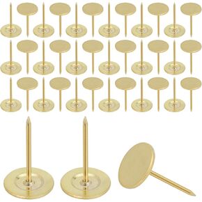 100 Pcs Thumb Tacks, Bronze Upholstery Tacks Flat Head Push Pins, Decoration Thumb Pushpins Nails (Bronze, 16mmx20mm)