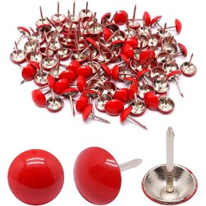 100pcs Upholstery Tacks, Thumb Tacks for Wood Push Tacks Thumbtacks Upholstery Pins Furniture Tacks, Decorative Nail Heads Dia.7/16" Round Upholstery Nails (Purple,11x17mm)