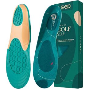 GED Golf Shoe Insoles for Men - Sports Insoles for Arch Support, Plantar Fasciitis, and Athletics - Extra Cushioning, Increase Stability and Balance During Swings, Reduced Foot Fatigue （US 8-8.5）