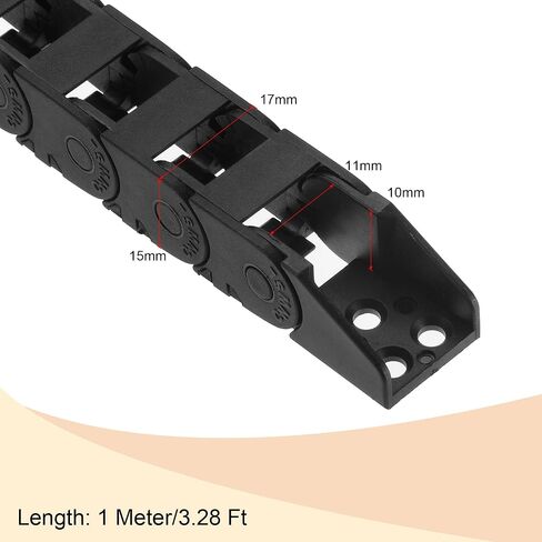 MECCANIXITY R38 10x11 مللي متر سحب سلسلة سلك كابل الناقل النايلون نوع مفتوح 1 متر مع موصلات نهاية لآلات التوجيه باستخدام الحاسب الآلي الكهربائية in Saudi Arabia