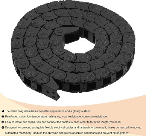 MECCANIXITY R38 10x11 مللي متر سحب سلسلة سلك كابل الناقل النايلون نوع مفتوح 1 متر مع موصلات نهاية لآلات التوجيه باستخدام الحاسب الآلي الكهربائية in Saudi Arabia