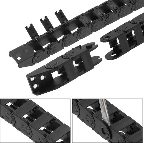 MECCANIXITY R38 10x11 مللي متر سحب سلسلة سلك كابل الناقل النايلون نوع مفتوح 1 متر مع موصلات نهاية لآلات التوجيه باستخدام الحاسب الآلي الكهربائية in Saudi Arabia