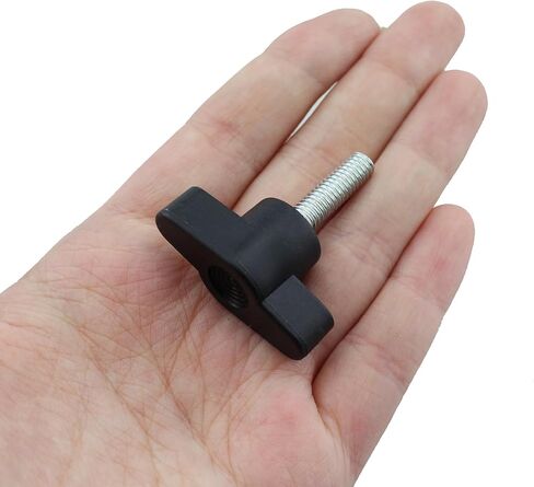 Maxmoral 6PCS 1.18 Inch Stainless Steel Thumbscrew M6x30 Coarse Thread Screw Butterfly Twisted Wire Nut Black Tee Wing Plastic Knob Suitable for Industrial and Furniture Decoration in Saudi Arabia