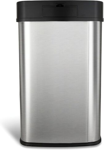NINESTARS DZT-50-28 Automatic Touchless Motion Sensor Rectangular Trash Can, 13 Gal, Black Trim in Saudi Arabia