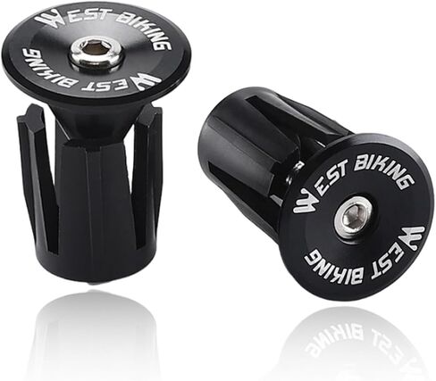 2 Pack Aluminum Bike Handlebar End Plugs Bike Bar End Grips Expanding Locking Bar End Caps for Drop Bars, Expandable Adjustable Locking End Caps-Black in Saudi Arabia