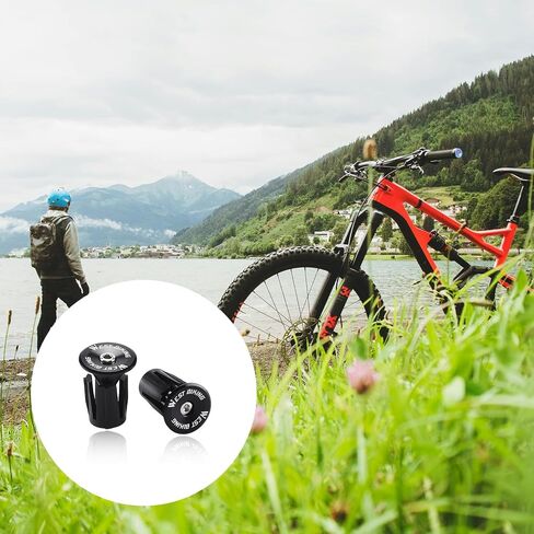 2 Pack Aluminum Bike Handlebar End Plugs Bike Bar End Grips Expanding Locking Bar End Caps for Drop Bars, Expandable Adjustable Locking End Caps-Black in Saudi Arabia
