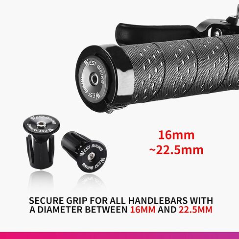2 Pack Aluminum Bike Handlebar End Plugs Bike Bar End Grips Expanding Locking Bar End Caps for Drop Bars, Expandable Adjustable Locking End Caps-Black in Saudi Arabia