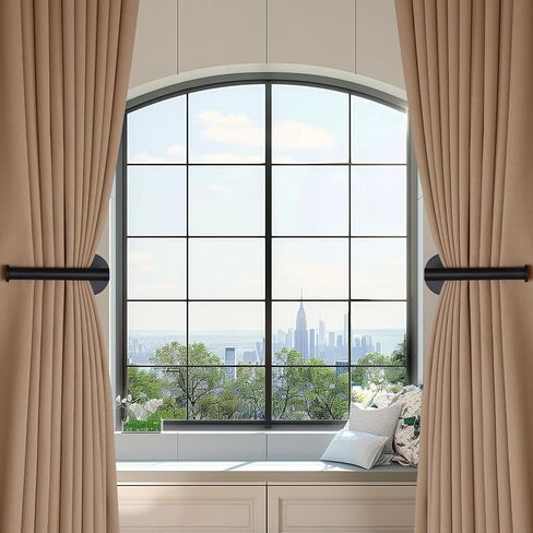 2 Pack Curtain Holdbacks No Drill Curtain Tiebacks Adhesive Curtain Holdbacks Curtain Pull Backs Curtain Hooks No Drill Curtain Holders Curtain Tie Backs for Curtains (2, Black) in Saudi Arabia
