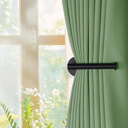 2 Pack Curtain Holdbacks No Drill Curtain Tiebacks Adhesive Curtain Holdbacks Curtain Pull Backs Curtain Hooks No Drill Curtain Holders Curtain Tie Backs for Curtains (2, Black) in Saudi Arabia