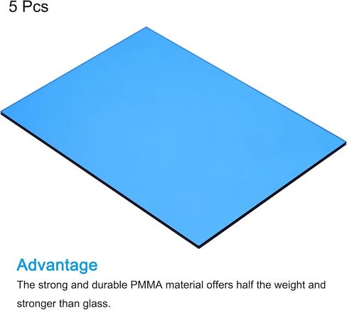 MECCANIXITY 6 قطع من أوراق الأكريليك PMMA ملونة شفافة مقاس 7 × 5 بوصات من الأكريليك الأرجواني للمشروعات اليدوية والفنون والحرفية والقطع والنقش بالليزر in Saudi Arabia