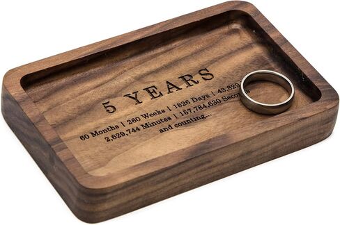 MUUJEE I love you Ring Dish - Engraved Rectangle Wood Tray Small Jewelry Dish 5 Year Wedding Anniv Gifts Ideas - 5.5" x 3.5" (I Love You) in Saudi Arabia