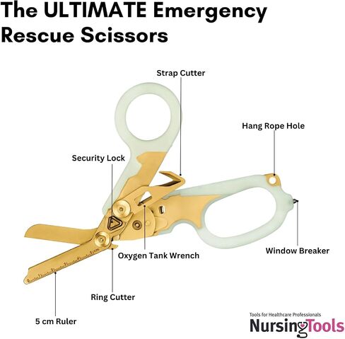 Foldable Rescue Trauma Shears Stainless Steel Multi-Tool Emergency Response Medical Scissors (Black) in Saudi Arabia