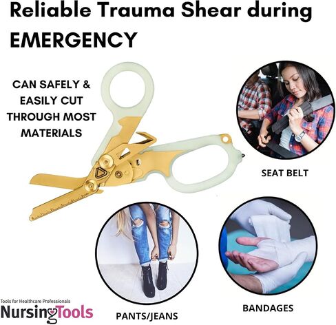 Foldable Rescue Trauma Shears Stainless Steel Multi-Tool Emergency Response Medical Scissors (Black) in Saudi Arabia