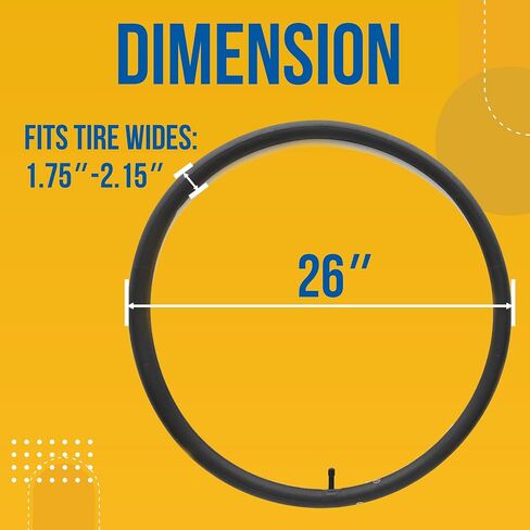 CALPALMY 26" Bike Inner Tube, (4 Packs/6 Packs) Replacement Bike Tires Tubes 26 x 1.75/1.95/2.125 with AV 32mm Valve, Fit for Mountain/Off Road Bike and Most Bicycle Tire Tubes in Kuwait