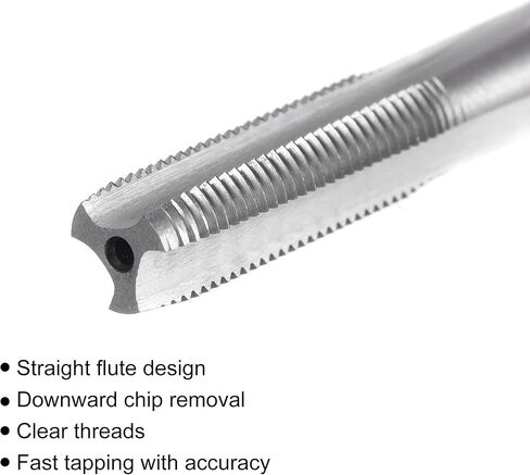 uxcell Thread Milling Threading Tap M7 x 0.75, Metric Left Hand Machine HSS (High Speed Steel) Uncoated 3 Straight Flutes Screw Tap H2 Tapping Machinist Thread Repair Tool in Saudi Arabia