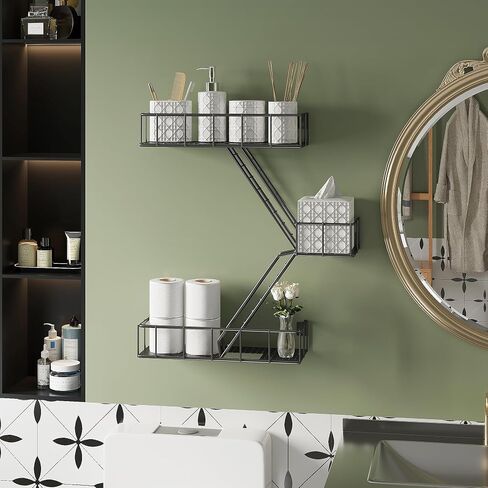 Metal Fire Escape Ladder Shelf Wall Storage, 3-Tier Black Fire Escape Wall Shelves with Baskets, New York Action Figurine Display Shelf, Rustic Floating Decorative Wall Shelves for Any Room in Saudi Arabia