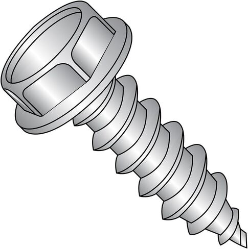 Small Parts 141607ABW188 18-8 Stainless Steel Sheet Metal Screw, Plain Finish, 7/16" Width Hex Head, Hex Drive, Type AB, 1/4"-14 Thread Size, 1" Length (Pack of 10) in Saudi Arabia
