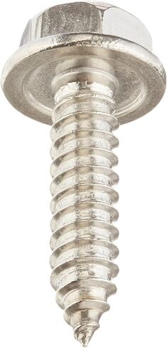 Small Parts 141607ABW188 18-8 Stainless Steel Sheet Metal Screw, Plain Finish, 7/16" Width Hex Head, Hex Drive, Type AB, 1/4"-14 Thread Size, 1" Length (Pack of 10) in Saudi Arabia