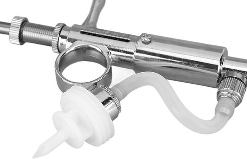 Livestock Injection Supplies, Adjustable Continuous Injection Syringe Stainless Steel Plastic Animal Syringe 5ml Detachable Animal Syringe for Farm Poultry Livestock in Saudi Arabia