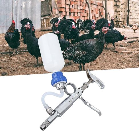 Livestock Injection Supplies, Adjustable Continuous Injection Syringe Stainless Steel Plastic Animal Syringe 5ml Detachable Animal Syringe for Farm Poultry Livestock in Saudi Arabia
