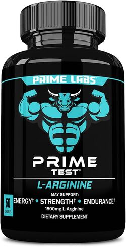 Prime Labs L Arginine Nitric Oxide - with L-Arginine 1500mg - Supports Blood Flow, Energy, Strength, Endurance - 60 Capsules in Saudi Arabia
