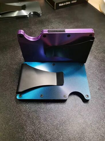 Minimalist Carbon Fiber Wallet for Men and Women, Money Clip Slim Front Pocket Wallet with 13 Card Holders, RFID Blocking (Matte Purple) in Saudi Arabia
