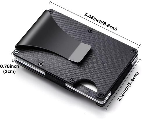 Minimalist Carbon Fiber Wallet for Men and Women, Money Clip Slim Front Pocket Wallet with 13 Card Holders, RFID Blocking (Matte Purple) in Saudi Arabia