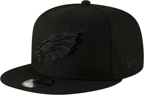 New Era NFL 9FIFTY Black On Black Adjustable Snapback Hat Cap One Size Fits All (Philadelphia Eagles) in Saudi Arabia
