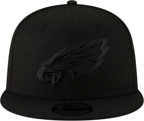 New Era NFL 9FIFTY Black On Black Adjustable Snapback Hat Cap One Size Fits All (Philadelphia Eagles) in Saudi Arabia